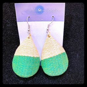 Hand made Kente cloth tear drop fashion earrings